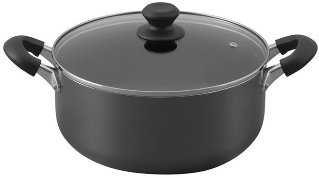 아이리스 오야마 냄비 26cm 가스 불/IH 대응 뚜껑 포함 다이아몬드 코트 DIS-P26 블랙, 1개, 상세페이지 참조, 1cm