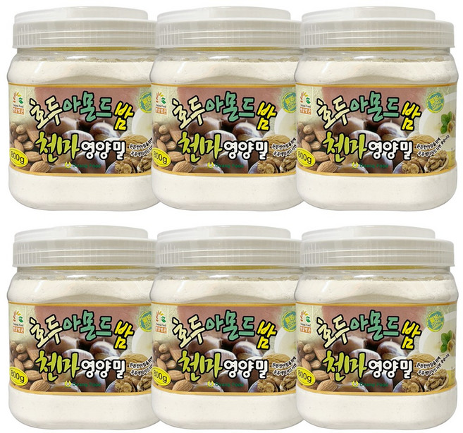 오양식품 호두 아몬드 밤 천마 영양밀 선식 통, 800g, 6개