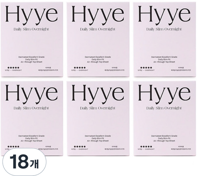 혜 데일리슬림 생리대, 오버나이트, 12개입, 18개
