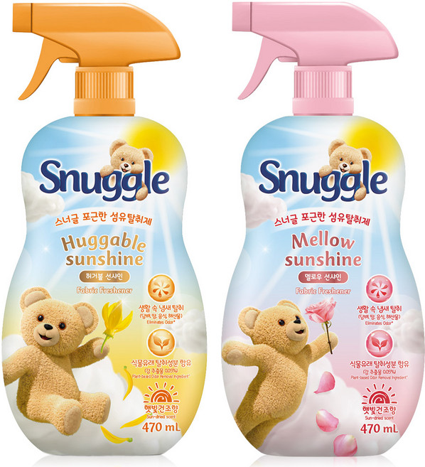 (2개) 스너글 섬유탈취제 허거블 선샤인470ml + 멜로우 선샤인 470ml, 2개, 470ml