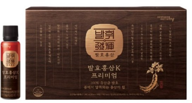 (영자매 )한국 야쿠르트 발효발휘 홍삼 30 병 (쇼핑백 포함 )- 1일1병, 10ml, 30개