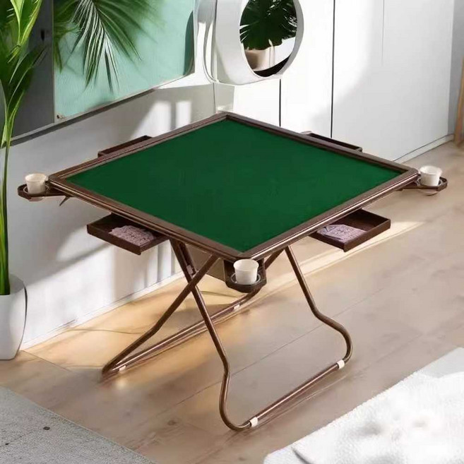 접이식 섯다 테이블 그린모델 게임탁자 화투 카지노, 1개, 88x88 브라운다리/그린테이블