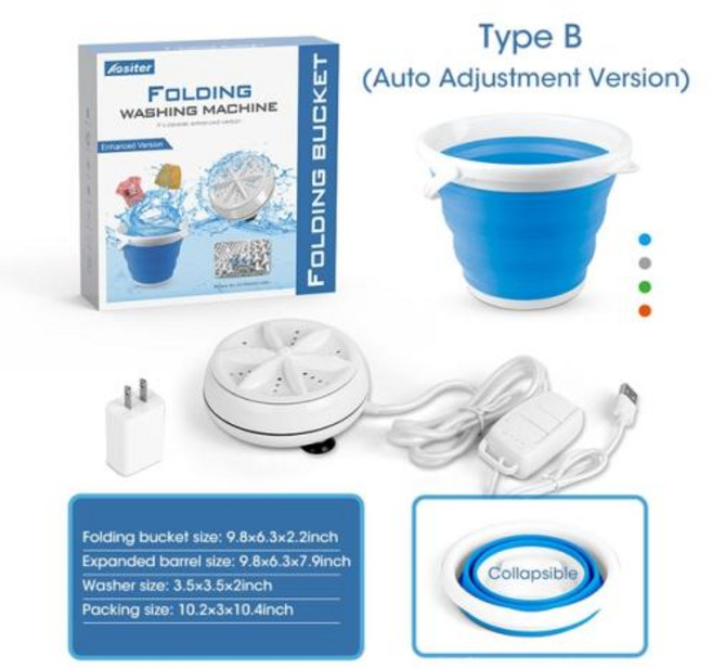 접이식 미니 세탁기 휴대용 5L 버킷 초음파 의류용 속옷 양말, b10 2 in 1, 03 B10 2 IN 1, 3.B10 2 IN 1