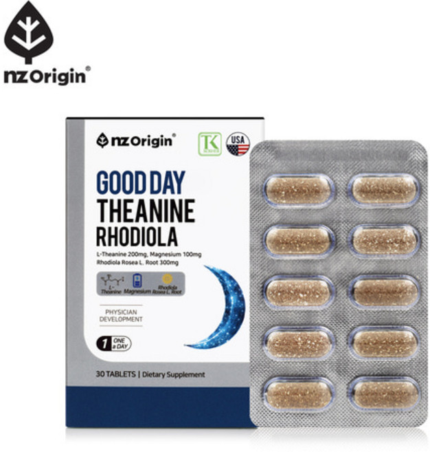 엔젯오리진 굿데이 테아닌 로디올라, 30정, 1개