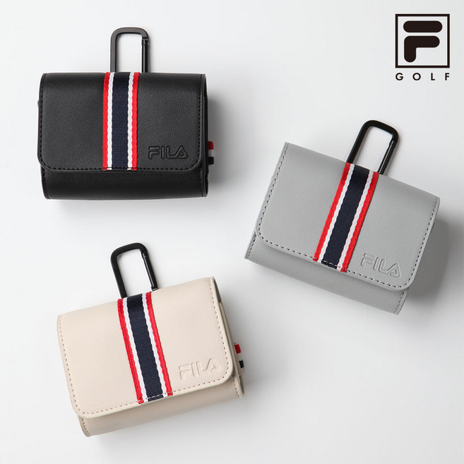 휠라 골프 클래식 거리측정기 케이스 벨트 파우치 가로형, 블랙, 단일품목