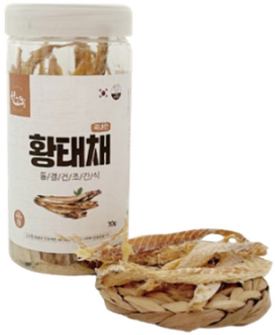 한그득 동결건조 황태채 70g 강아지간식 동결건조 황태채 황태 단백질간식 건강간식, 2개