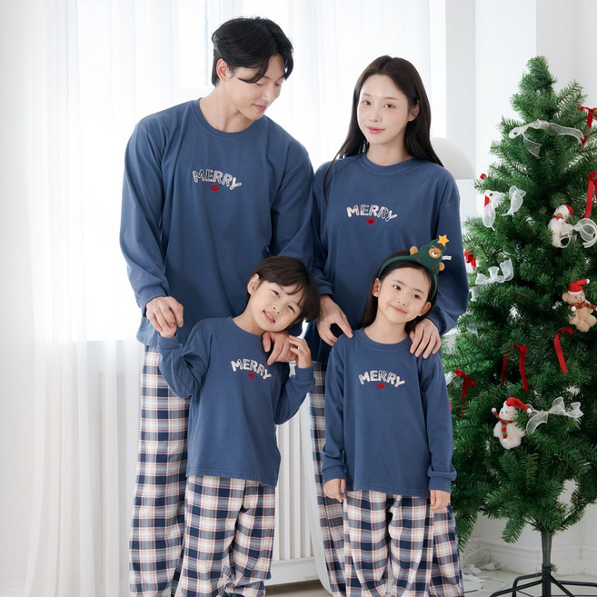 투위 자수 양면기모 가족잠옷SET 커플잠옷