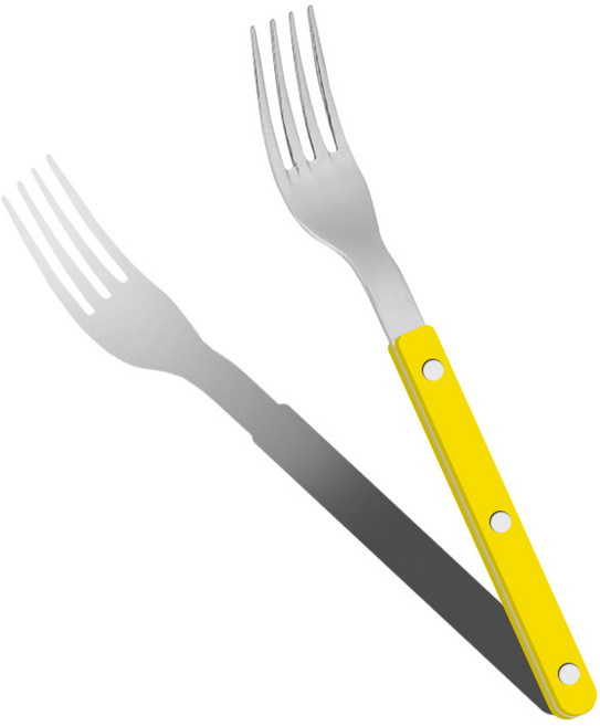 [트리니체] SABRE PARIS 사브르 비스트로 샤이니 커트러리 포크, 옐로우, 1개