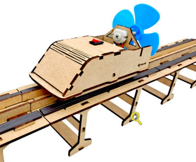 자기력 풍력실험 자기부상열차만들기 자석레일 3개 과학실험교구