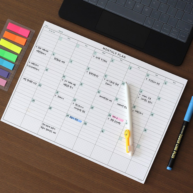 오몽스 먼슬리 빅 플래너 노트 패드, 1개, 화이트(상철)