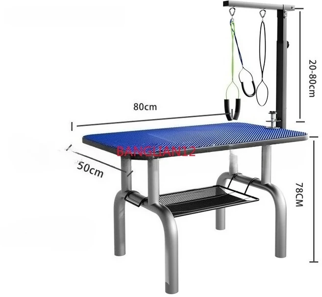 3가지 크기의 애완동물 미용 테이블 대형견 목욕 및 헤어 블로잉 접이식, 03 80 50 78cm, 02 blue