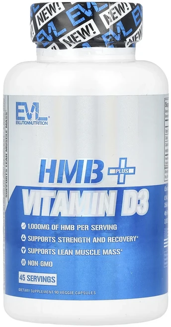 EVLution Nutrition HMB + 비타민D3 베지 캡슐 90정, EVLutionNutritionHMB비타민D3베지캡슐9, 1개 - 쿠팡
