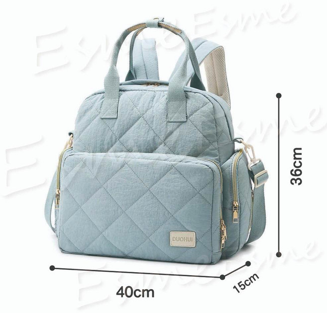 DUOHUI 媽媽包，大容量多功能防水後背包, 媽媽包—藍色, 藍色