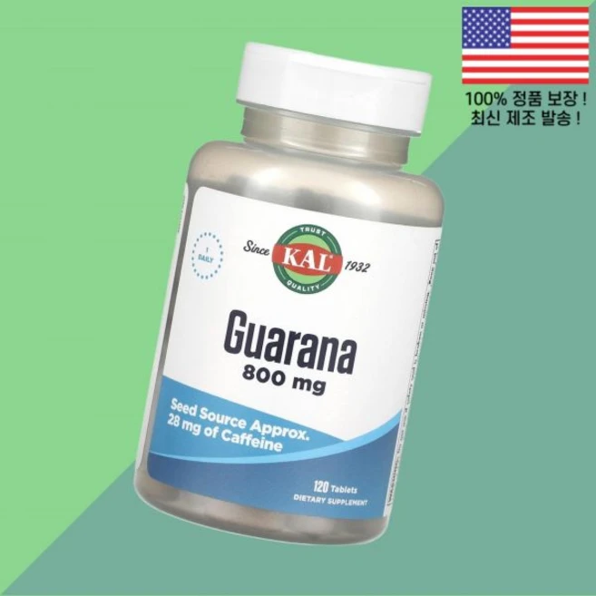 칼 KAL 과라나 800mg 120정 Guarana 120 Tablets, 1개 - 쿠팡