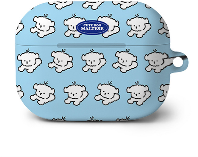 로랜텍 에어팟 프로 블루투스 무선 이어폰 케이스, 말티즈 호다닥