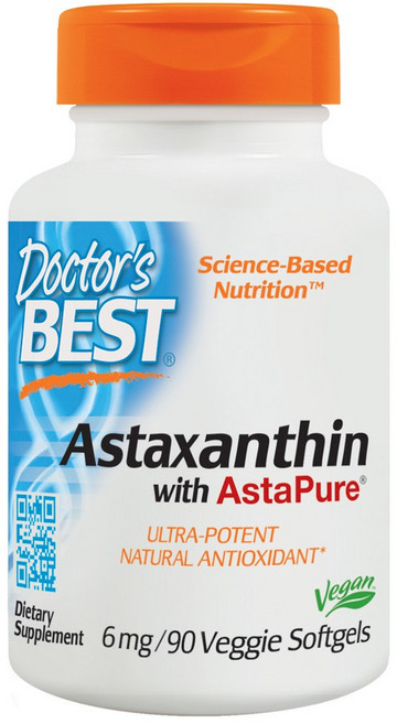 Doctor's BEST 蝦紅素植物軟膠囊 6mg, 90顆, 1罐
