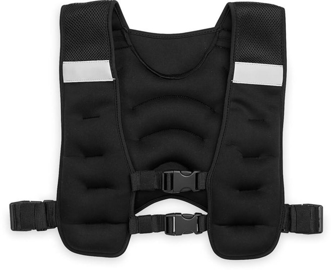 Gaiam CoreFlex 여성 및 남성용 중량 조끼 (블랙 4.5kg(10파운드)) 걷기 달리기 근력 훈련을 위한 조절 가능한 운동 조끼 균일한 무게 분포의 윤곽이 잡, 8 Pounds, 8파운드