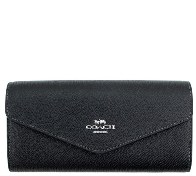[국내백화점A/S] 코치 장지갑 여자 명품 소가죽 슬림 경량 현금 지폐 지갑 BK