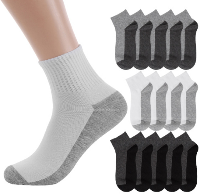 시너싹스 남성용 프리미엄 투톤 카바 단목 15켤레