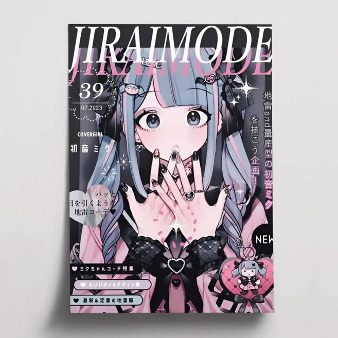 하츠네 미쿠 보컬로이드 캔버스 벽장식 침실 오타쿠 장식 애니메이션 잡지 스타일 포스터, 1개, 6. 2-1PC / F. 30x40cm No Frame