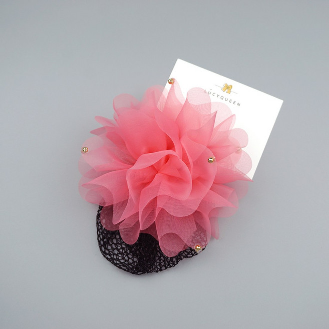 글로리 골드볼 쉬폰 머리망 유아 아동 발레머리망