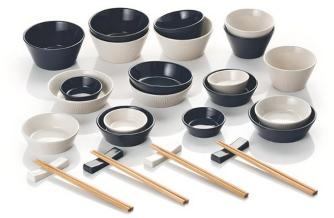 크라운포드 셀렘 4인 식기 홈세트, Navy + Cream, Tableware 28P, 1개