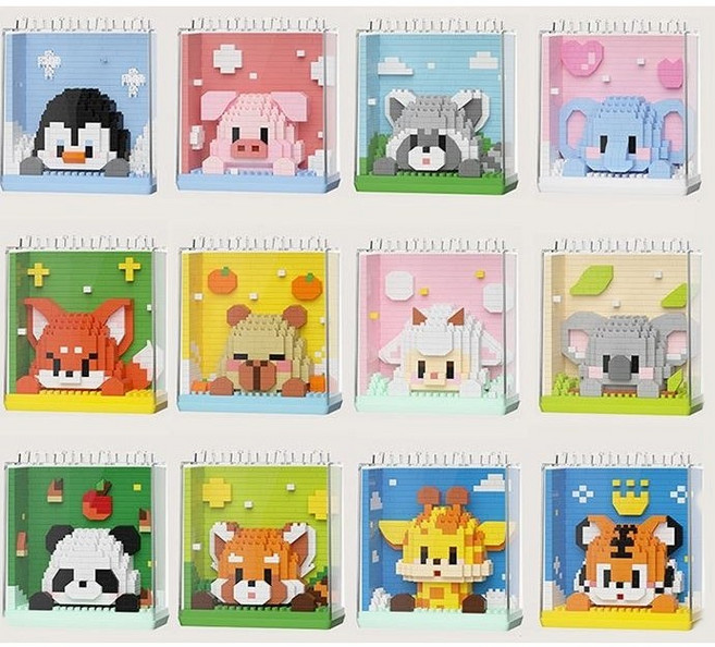 심아트 미니블럭 나노블록 동물원 시리즈 12종, C 레서팬더, 1개