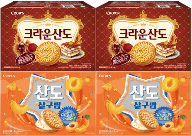 크라운 산도 살구팝 +밤티라미수 323g, 1세트, 각2개(총4개)