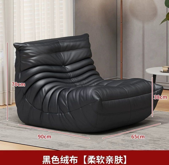 毛毛蟲沙發 懶人沙發, 黑色-標準款-布套, 1個