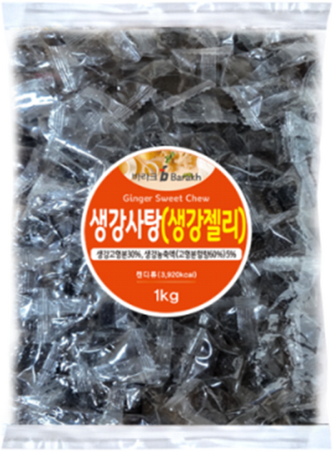 바라크 건강간식 한입크기 생강젤리 (개별포장 1kg), 1개, 1kg