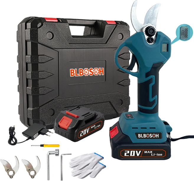 BLBOSOH벨리 보쉬 무선 충전식 전동 전지가위 원예용 전정 전기 디스플레, 1세트