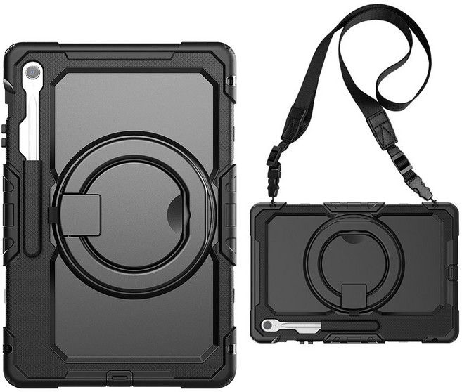 스냅케이스 갤럭시탭 S10 FE 플러스 디펜더 아머 케이스, 블랙, 1개