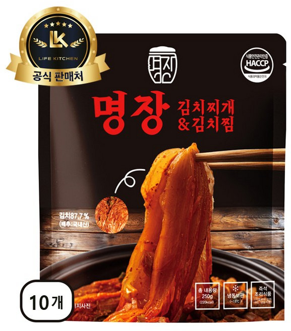 명장김치찌개&김치찜, 10개, 250g
