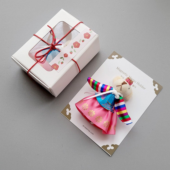 외국인선물 전통 한국기념품 여행 한복 곰돌이 자석 마그넷, 기본구성, 곰돌이 마그넷1P, 포장함(O)