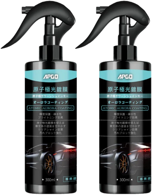 APGO 原子極光鍍膜 乾濕兩用 極致持久耐洗款 150天長效防護 抗紫外線 UV 氧化 30分鐘洗車+鍍膜, 2個, 300ml