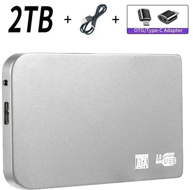 샤오미 외장 SSD 1TB USB3.1 휴대용, 실버 2TB