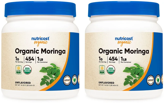 뉴트리코스트 오가닉 모링가 파우더 1LB 무맛, 454g, 454회분, 2개 - 쿠팡