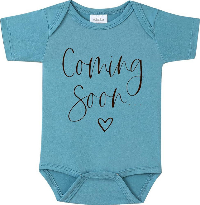 BIBIBLISSBABY Baby Coming Soon 바디수트 발표 조부모를 위한 재미있는 임신 발표 선물 Taro 0-3개월 227846, 슬레이트