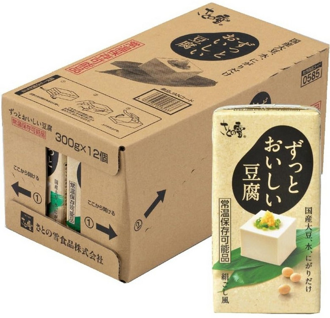 아게다시도후 만들기 사토노유키 상온 장기 보관 두부 300g x 12개 일본산 대두사용