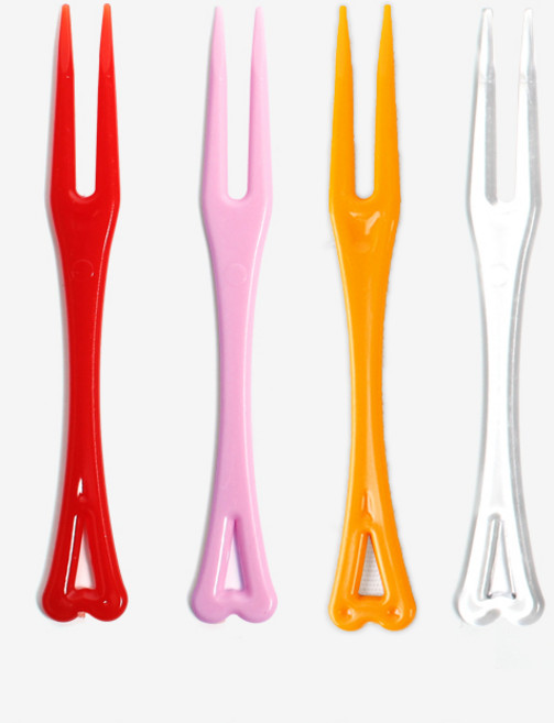피크닉하우스 미니 포크 4종 혼합 색상, 1세트, PS, 100개입