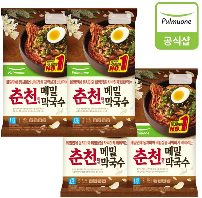 풀무원 매콤달콤 춘천 메밀막국수 2인 513g, 4개