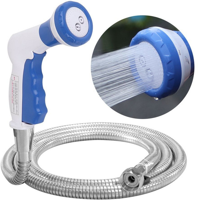 욕실 베란다 청소 올인원 세트 (원터치 스프레이건 + 메탈호스 1.5m), 혼합색상, 1개