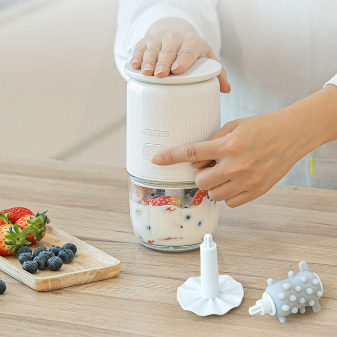 그랏사 무선 미니믹서기 소형 다용도 이유식 믹서기 분쇄기 마늘박피 카스주방저울, 키친아트스케일쵸퍼