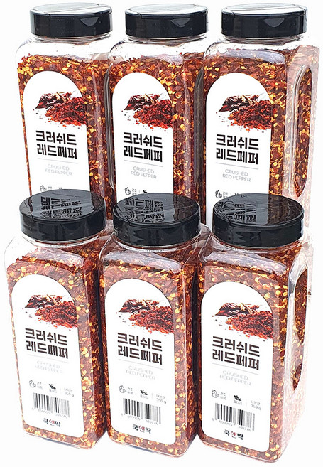 새마원 쿡앤딱 크러쉬드 레드페퍼 홀 350g 크러시드, 6개