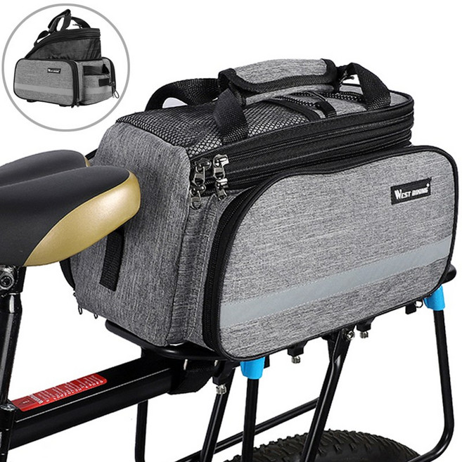 시그니처베이지 웨스트바이킹 자전거 짐받이 가방 YPZ209, 회색, 1개