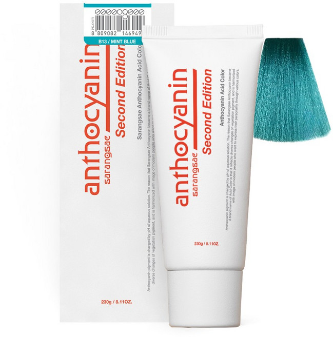 안토시아닌 산성칼라 헤어매니큐어 230g 52색상, 민트블루, 1개