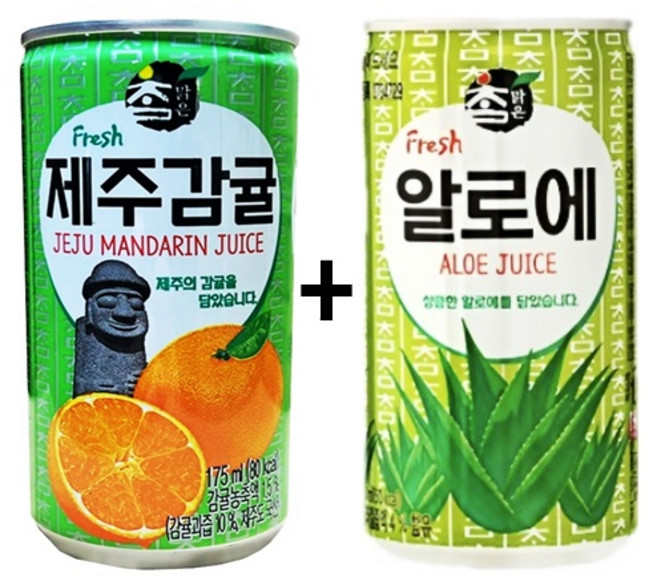 참맑은 제주감귤 175ml(15캔) + 참맑은 알로에 175ml(15캔), 30개, 175ml