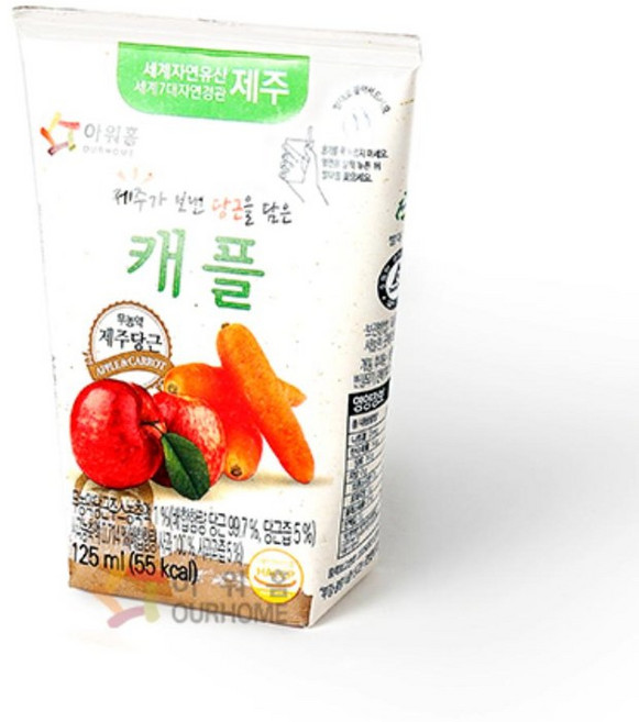 아워홈 (아워홈) 제주감귤/제주캐플/백년초/폴라비주스 125ml x 40팩, 40개