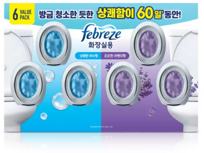 페브리즈 탈취 방향제 화장실용 비치형 6개입, 6ml, 6개
