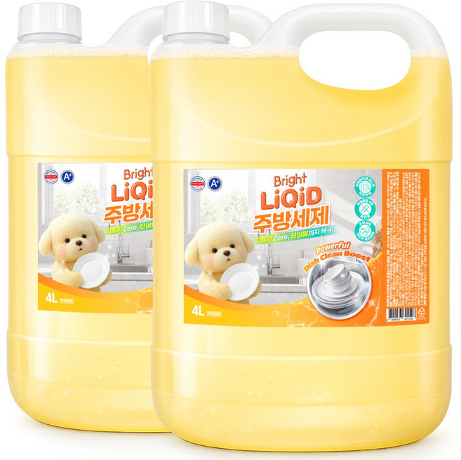 주방세제 베이킹소다 대용량주방세제 레몬향, 2개, 4L